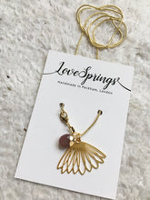 Load image into Gallery viewer, Sustainable Brass Bloom & Natural Gemstone Necklace