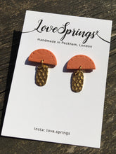 Load image into Gallery viewer, Marrakech Semi Circle Hammered Brass Drop