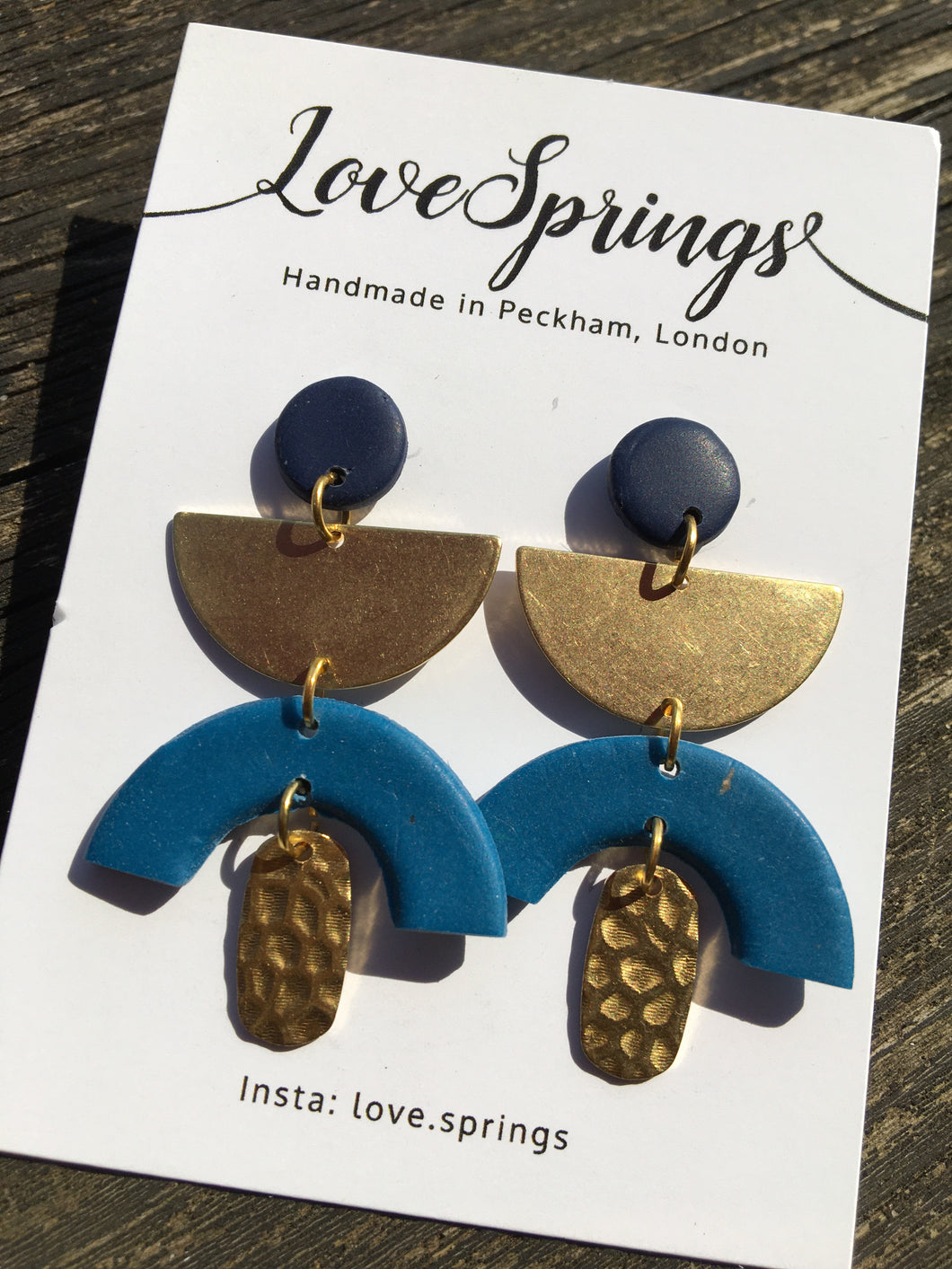 Marrakech Blue Half Moon Earrings