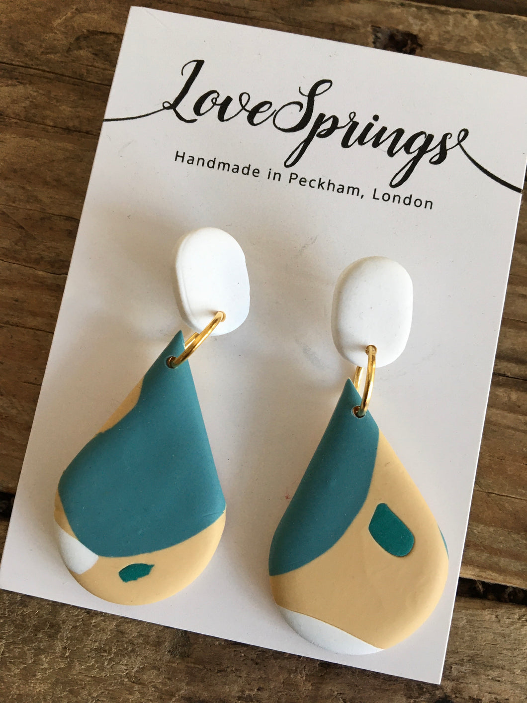 Mid Century Modern Large Tear Drop Earrings