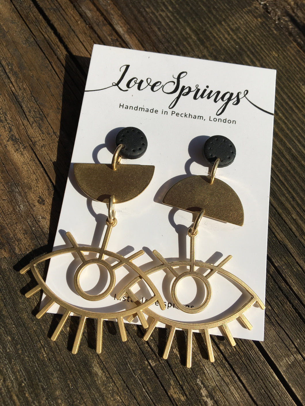 Eivissa Noir Large Eye Earrings