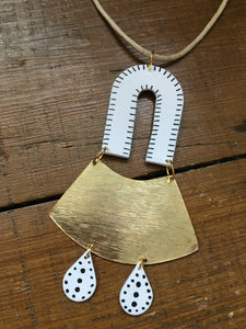 Eivissa Brass Plate Adjustable Necklace