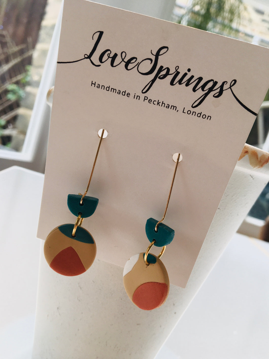 Mid-Century Modern Long Dangle Earrings