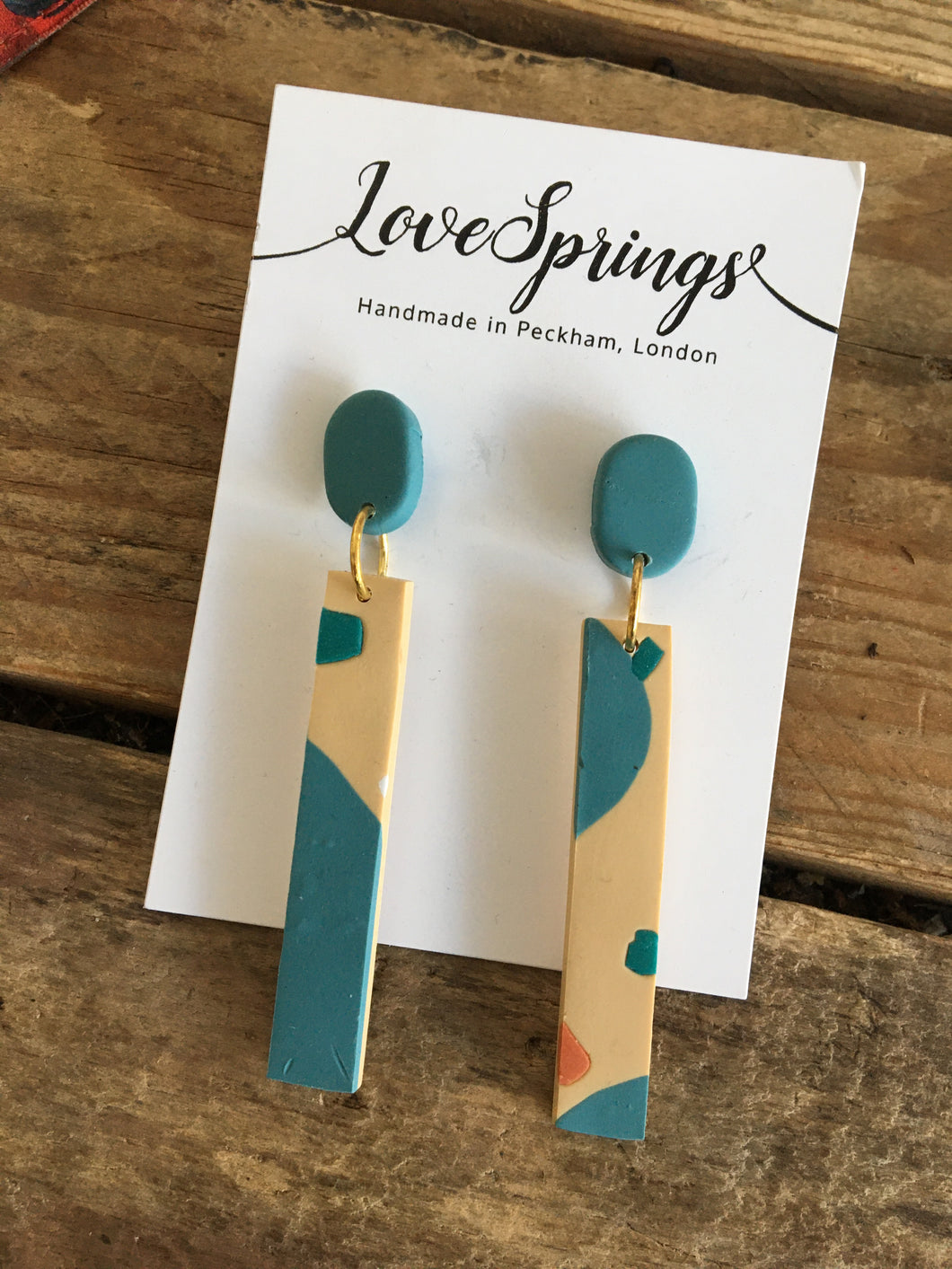 Mid Century Modern Long Rectangle Earrings