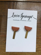 Load image into Gallery viewer, Marrakech Semi Circle Brass Drop Earrings
