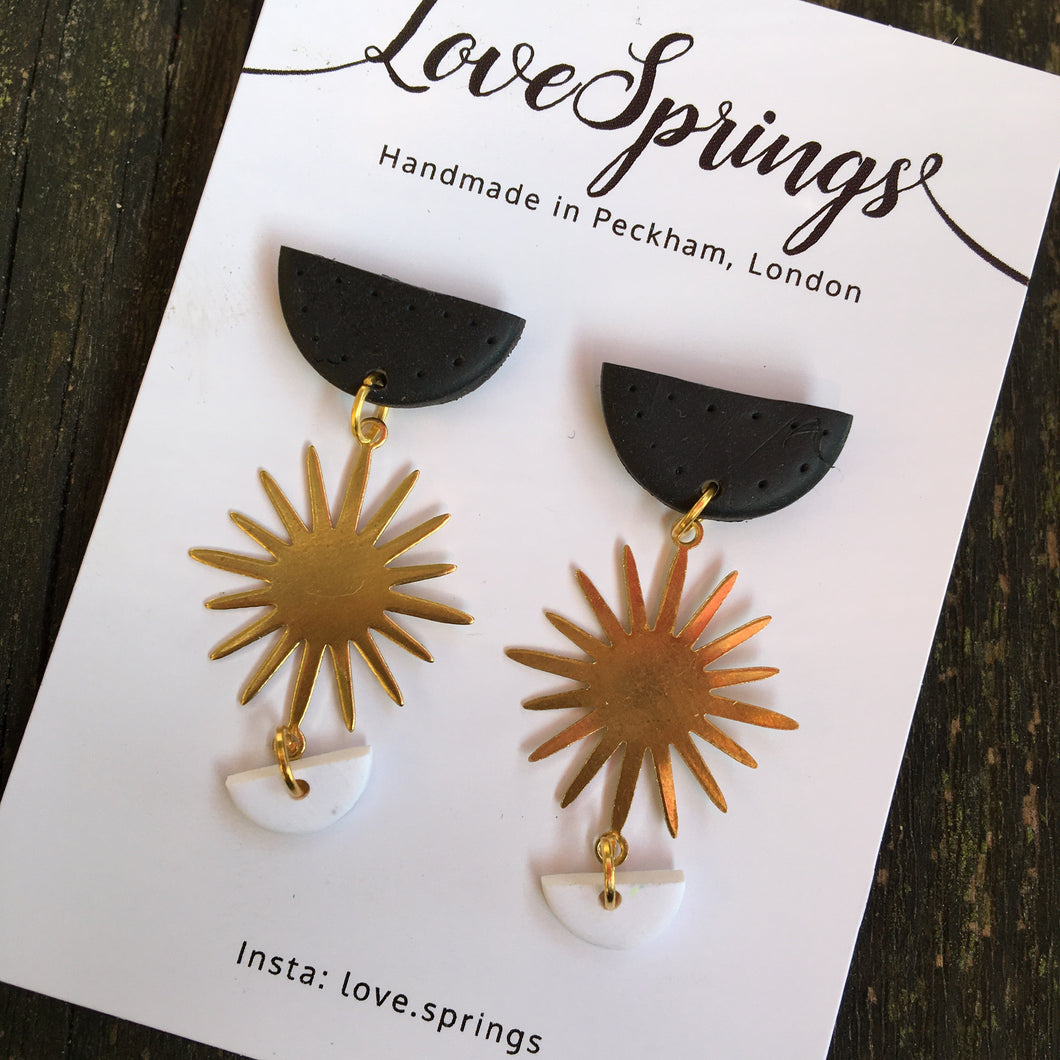 Eivissa Noir Sun Drop Earrings